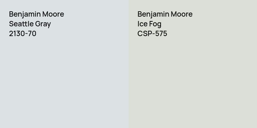 Benjamin Moore Seattle Gray vs. Benjamin Moore Ice Fog