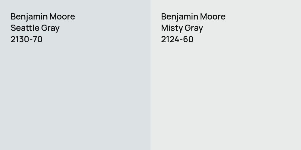 Benjamin Moore Seattle Gray vs. Benjamin Moore Misty Gray