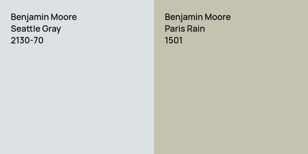 Benjamin Moore Seattle Gray vs. Benjamin Moore Paris Rain