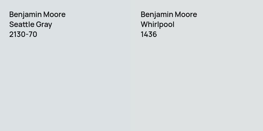 Benjamin Moore Seattle Gray vs. Benjamin Moore Whirlpool