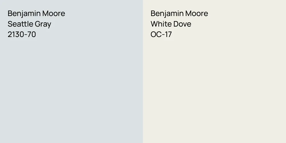 Benjamin Moore Seattle Gray vs. Benjamin Moore White Dove