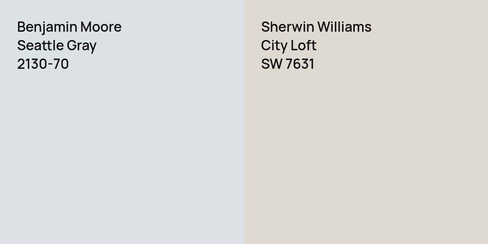 Benjamin Moore Seattle Gray vs. Sherwin Williams City Loft