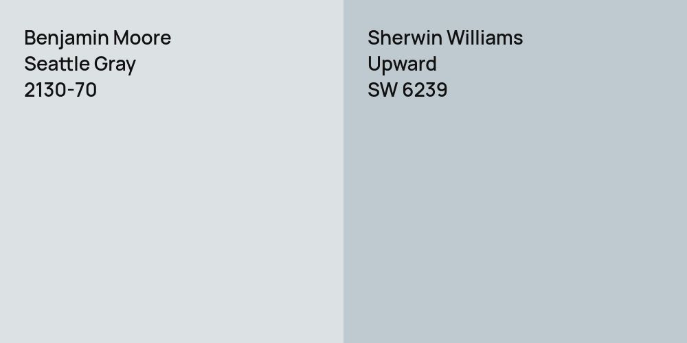 Benjamin Moore Seattle Gray vs. Sherwin Williams Upward