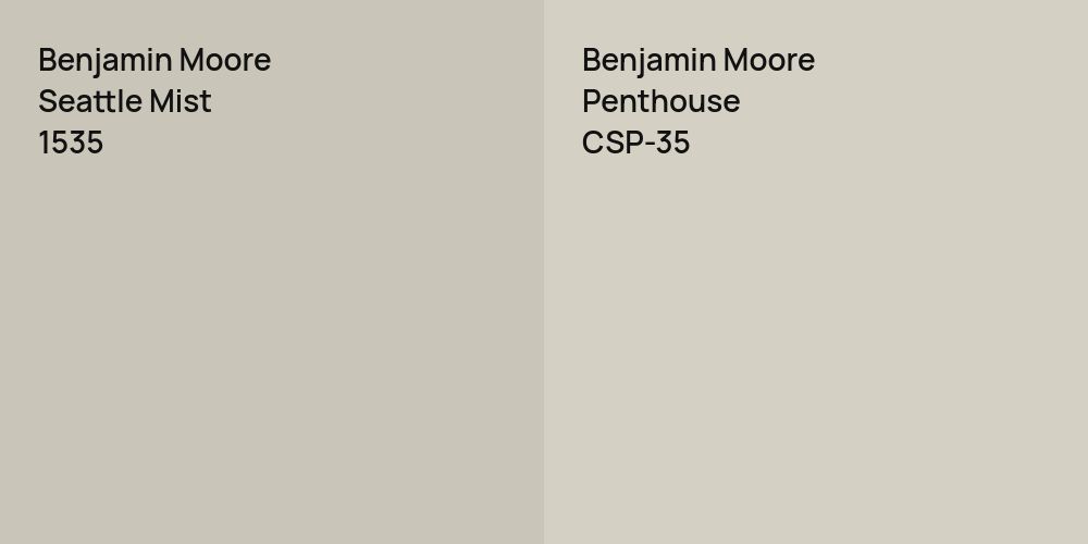 Benjamin Moore Seattle Mist vs. Benjamin Moore Penthouse