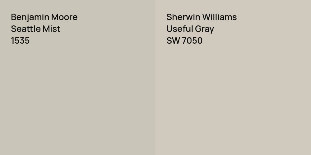 Benjamin Moore Seattle Mist vs. Sherwin Williams Useful Gray