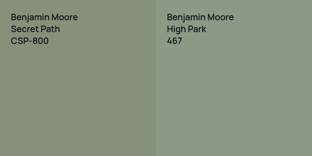 Benjamin Moore Secret Path vs. Benjamin Moore High Park