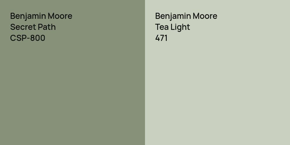 Benjamin Moore Secret Path vs. Benjamin Moore Tea Light