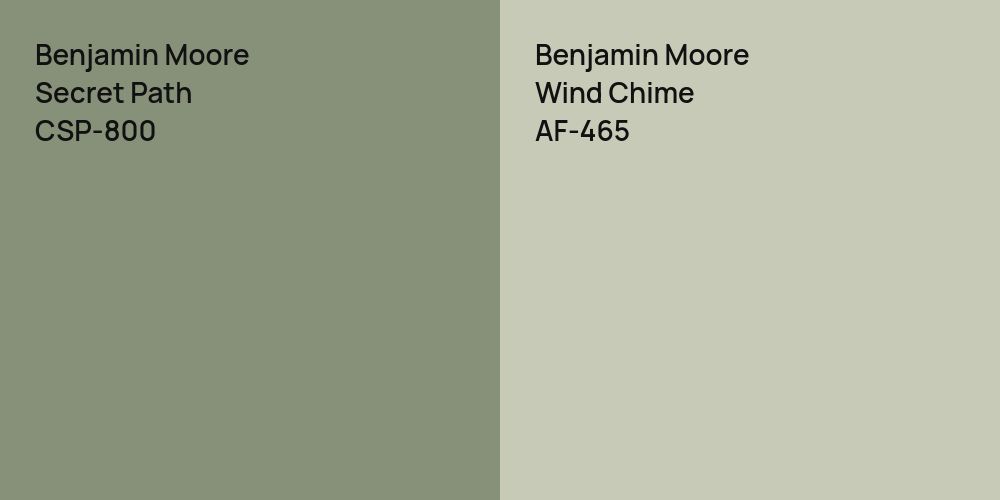 Benjamin Moore Secret Path vs. Benjamin Moore Wind Chime