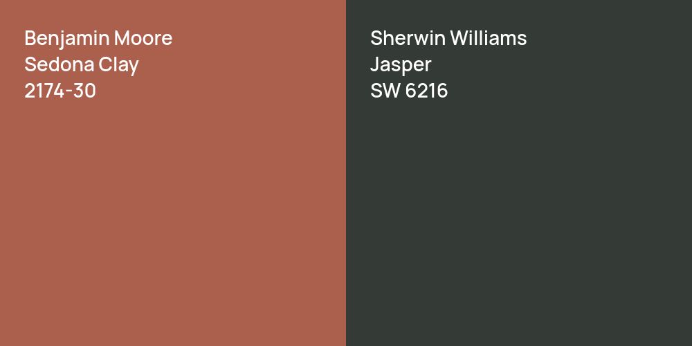 Benjamin Moore Sedona Clay vs. Sherwin Williams Jasper