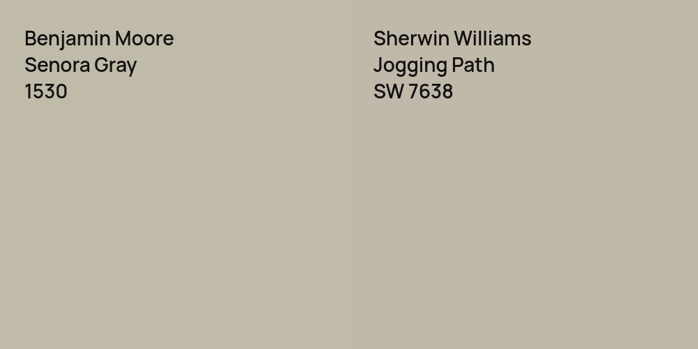 Benjamin Moore Senora Gray vs. Sherwin Williams Jogging Path