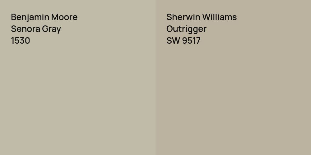 Benjamin Moore Senora Gray vs. Sherwin Williams Outrigger