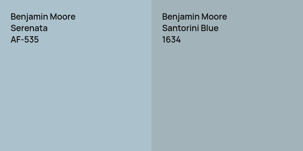 Benjamin Moore Serenata vs. Benjamin Moore Santorini Blue