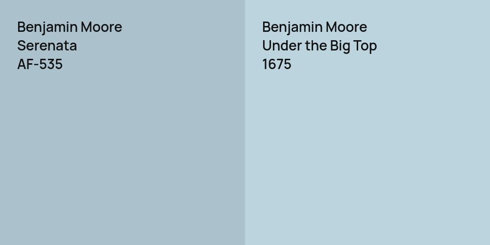 Benjamin Moore Serenata vs. Benjamin Moore Under the Big Top