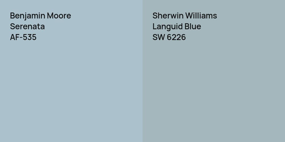 Benjamin Moore Serenata vs. Sherwin Williams Languid Blue