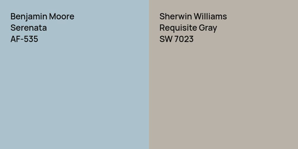 Benjamin Moore Serenata vs. Sherwin Williams Requisite Gray