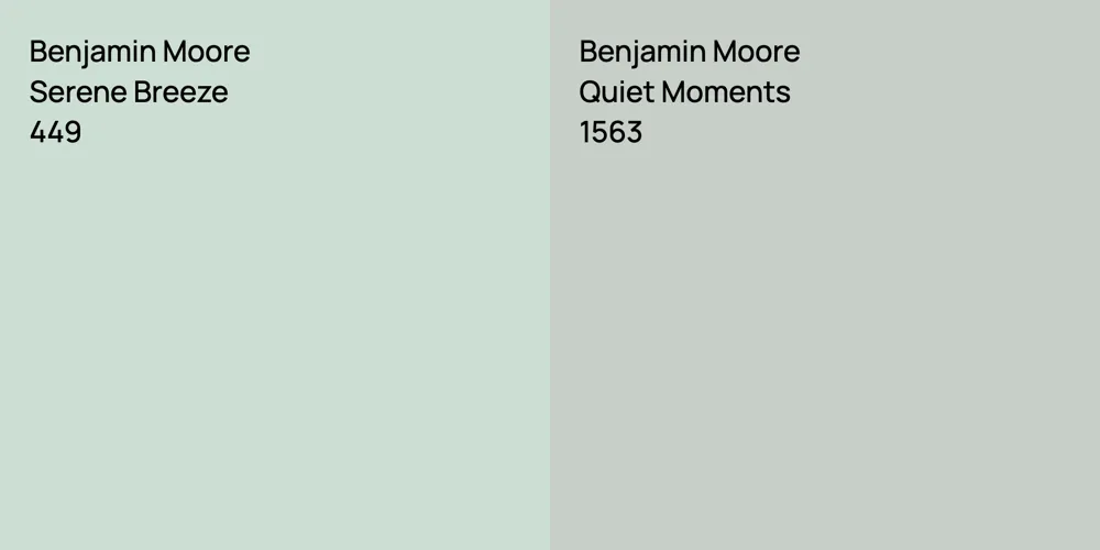 Benjamin Moore Serene Breeze vs. Benjamin Moore Quiet Moments