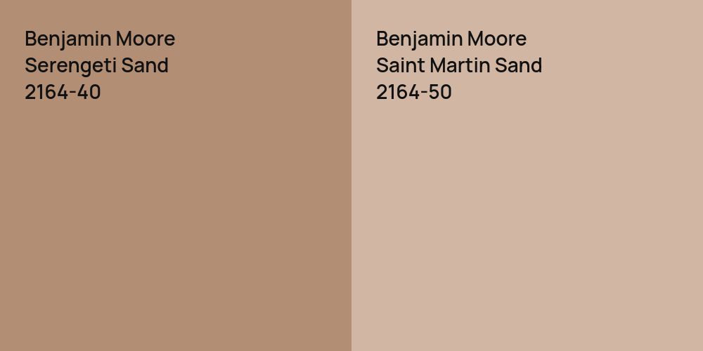 Benjamin Moore Serengeti Sand vs. Benjamin Moore Saint Martin Sand