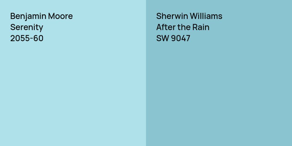 Benjamin Moore Serenity vs. Sherwin Williams After the Rain