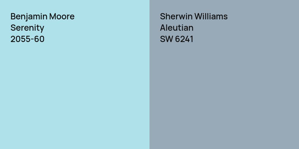 Benjamin Moore Serenity vs. Sherwin Williams Aleutian