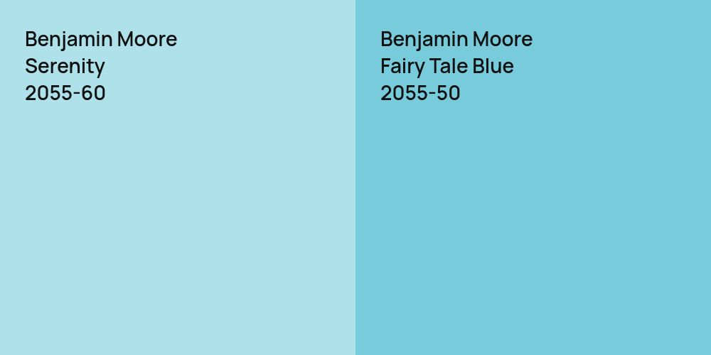 Benjamin Moore Serenity vs. Benjamin Moore Fairy Tale Blue