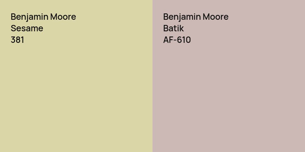 Benjamin Moore Sesame vs. Benjamin Moore Batik