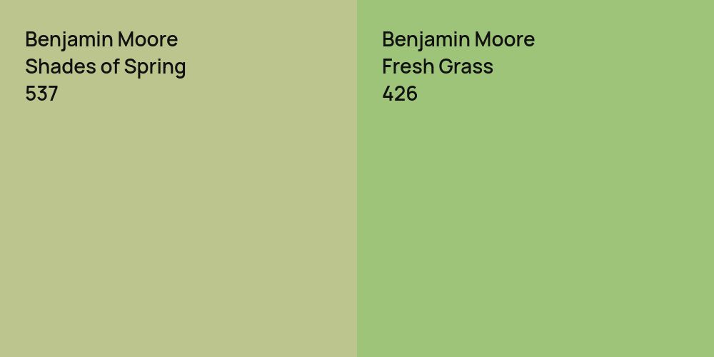 Benjamin Moore Shades of Spring vs. Benjamin Moore Fresh Grass