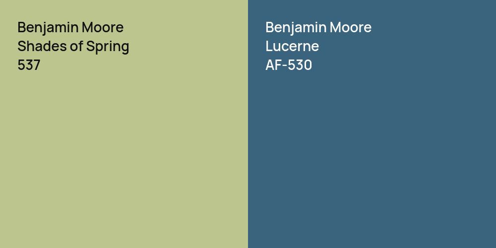 Benjamin Moore Shades of Spring vs. Benjamin Moore Lucerne