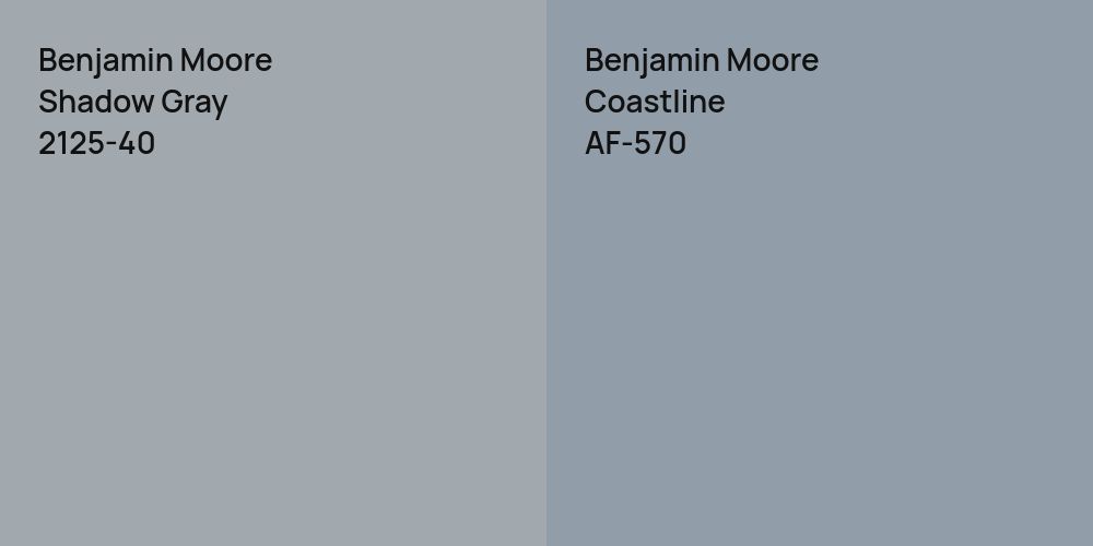 Benjamin Moore Shadow Gray vs. Benjamin Moore Coastline