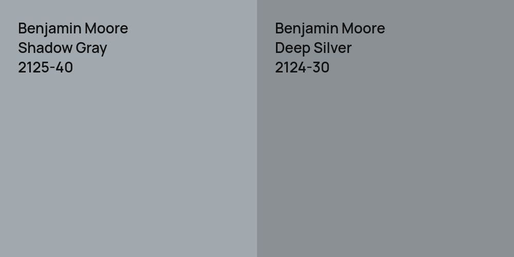 Benjamin Moore Shadow Gray vs. Benjamin Moore Deep Silver