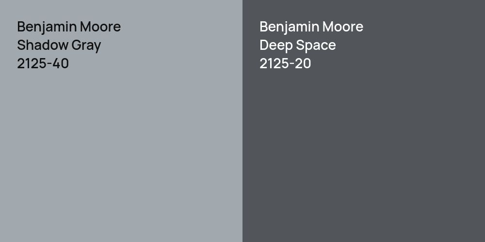 Benjamin Moore Shadow Gray vs. Benjamin Moore Deep Space