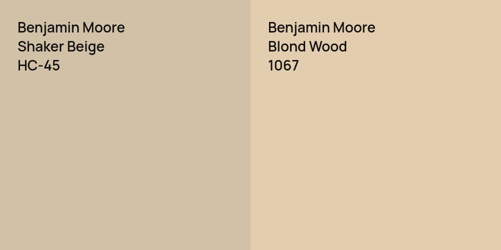 Benjamin Moore Shaker Beige vs. Benjamin Moore Blond Wood