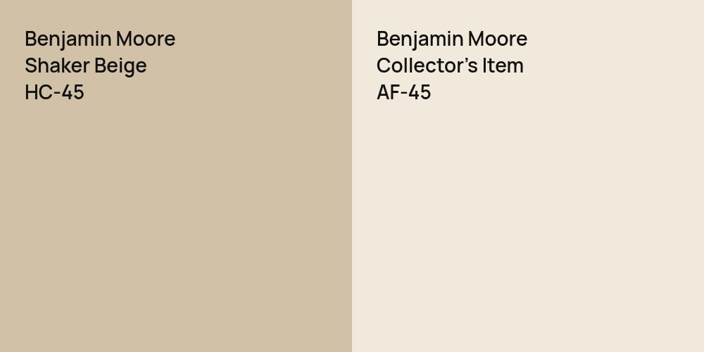 Benjamin Moore Shaker Beige vs. Benjamin Moore Collector's Item