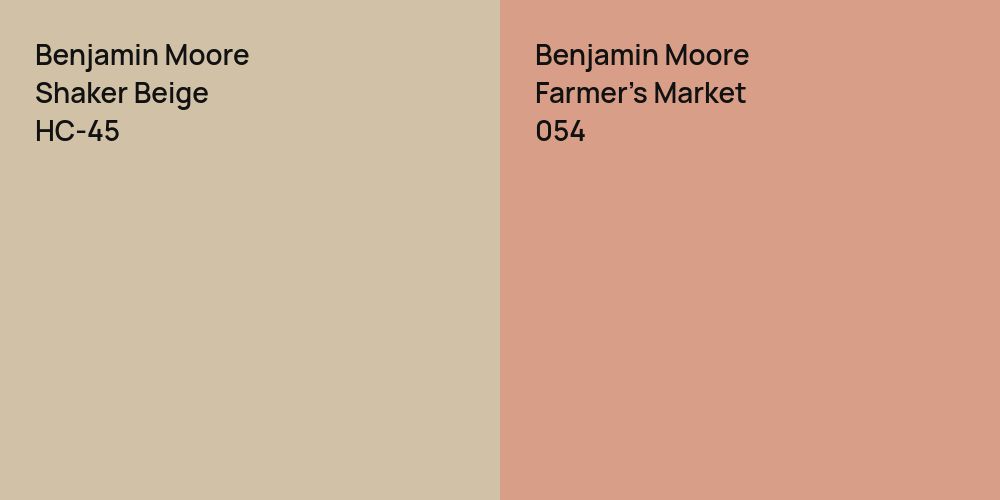 Benjamin Moore Shaker Beige vs. Benjamin Moore Farmer's Market