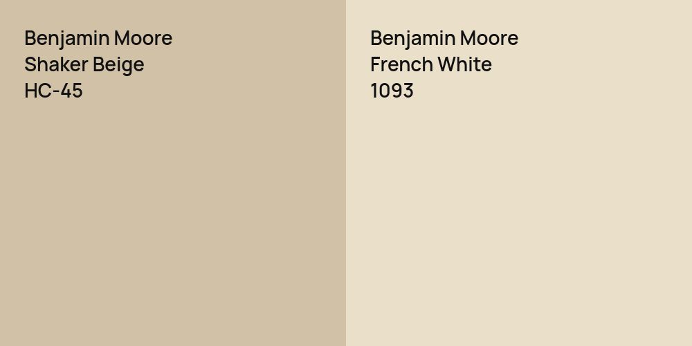 Benjamin Moore Shaker Beige vs. Benjamin Moore French White