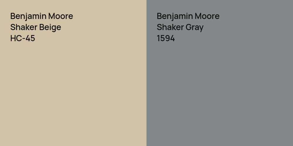 Benjamin Moore Shaker Beige vs. Benjamin Moore Shaker Gray