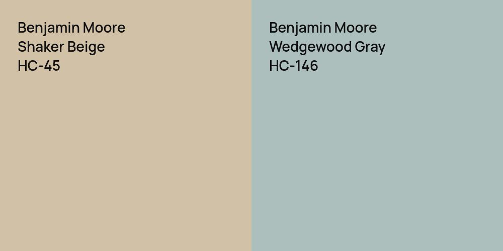 Benjamin Moore Shaker Beige vs. Benjamin Moore Wedgewood Gray