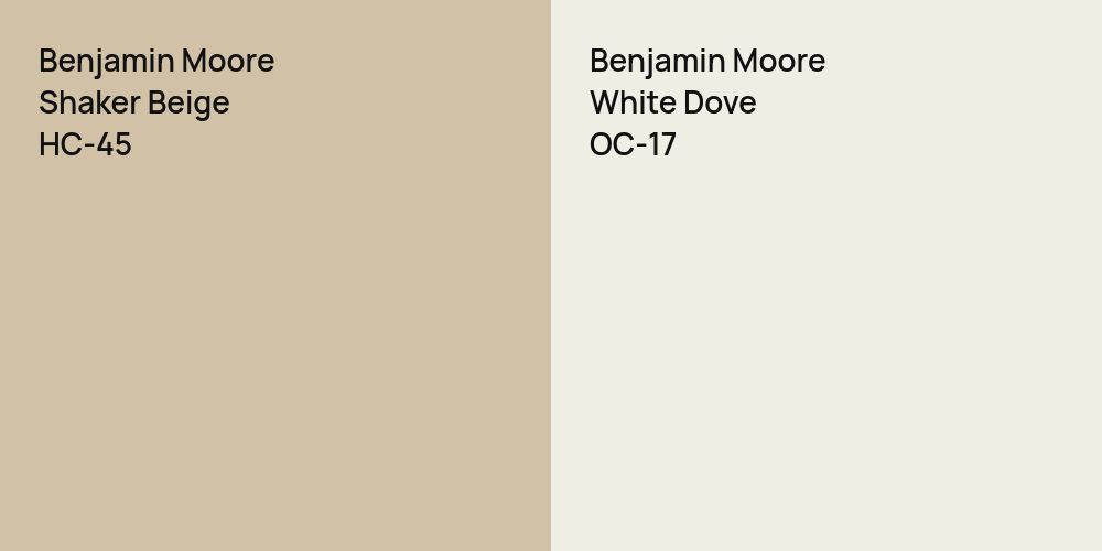 Benjamin Moore Shaker Beige vs. Benjamin Moore White Dove