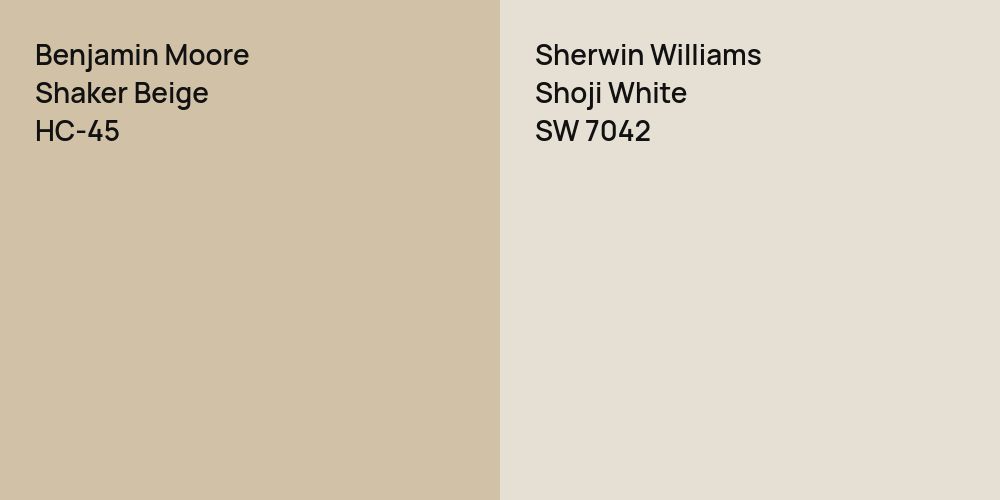 Benjamin Moore Shaker Beige vs. Sherwin Williams Shoji White