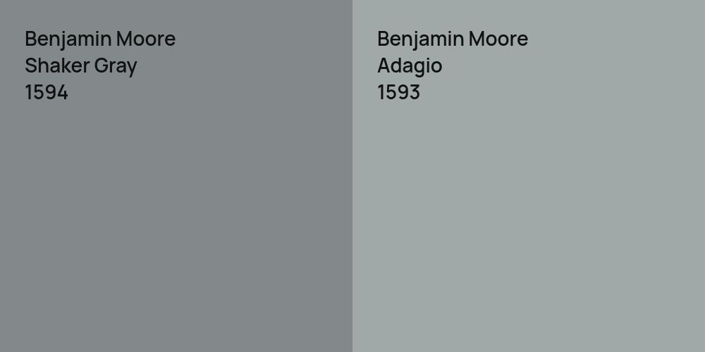 Benjamin Moore Shaker Gray vs. Benjamin Moore Adagio