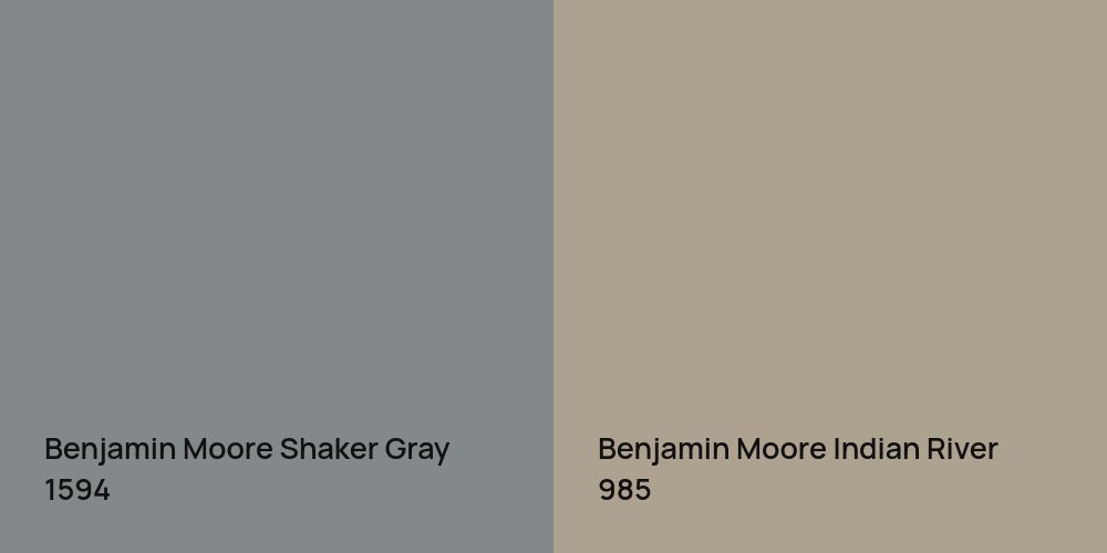 Benjamin Moore Shaker Gray vs. Benjamin Moore Indian River