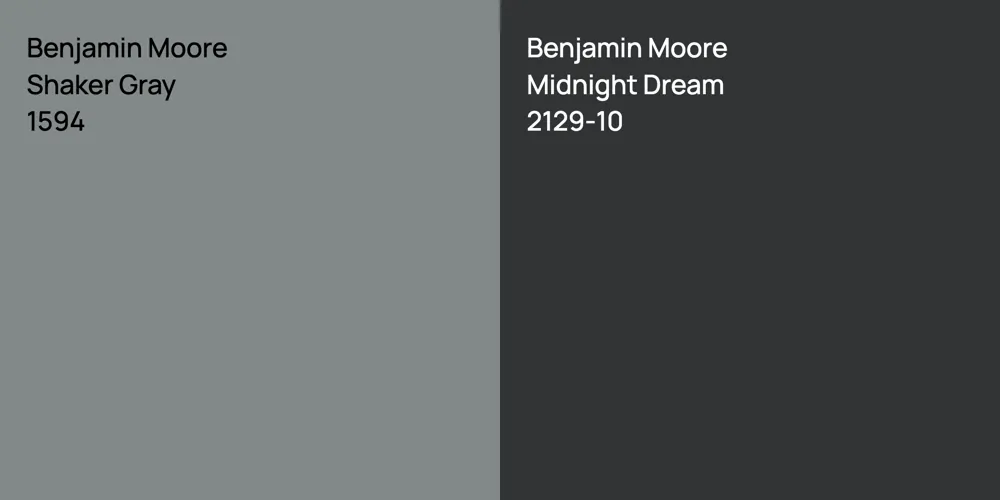 Benjamin Moore Shaker Gray vs. Benjamin Moore Midnight Dream