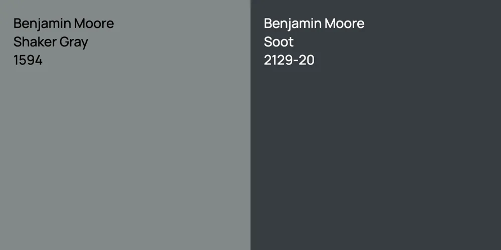 Benjamin Moore Shaker Gray vs. Benjamin Moore Soot