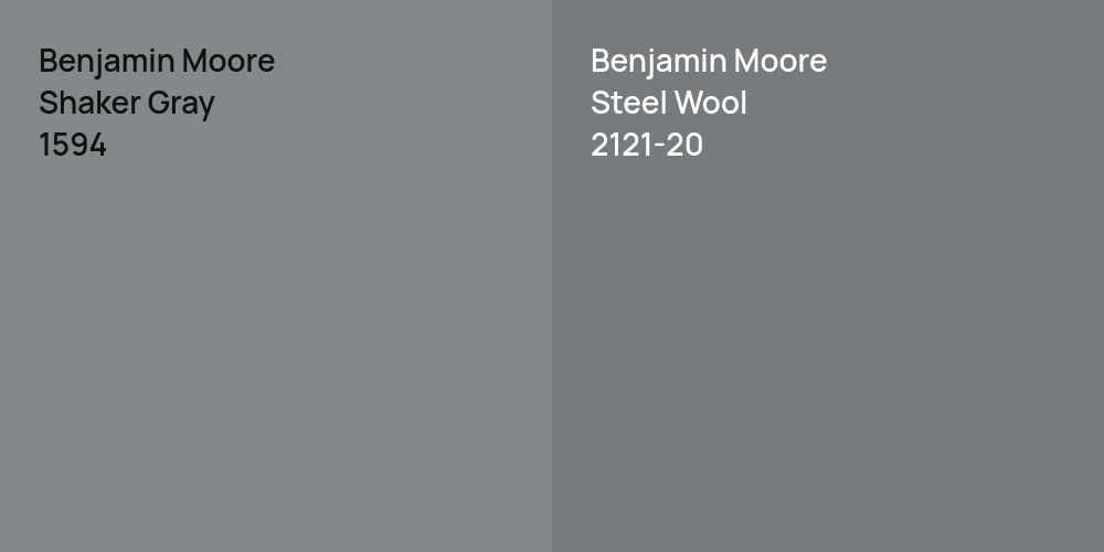 Benjamin Moore Shaker Gray vs. Benjamin Moore Steel Wool