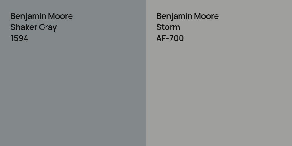 Benjamin Moore Shaker Gray vs. Benjamin Moore Storm