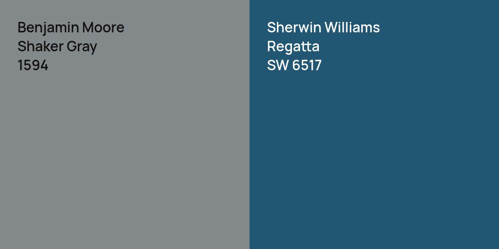 Benjamin Moore Shaker Gray vs. Sherwin Williams Regatta