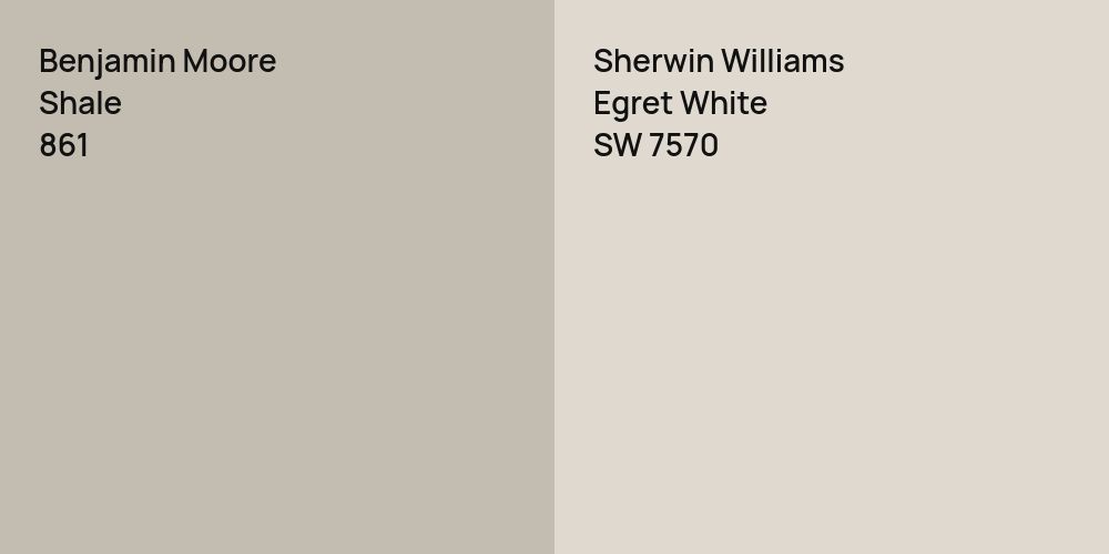 Benjamin Moore Shale vs. Sherwin Williams Egret White