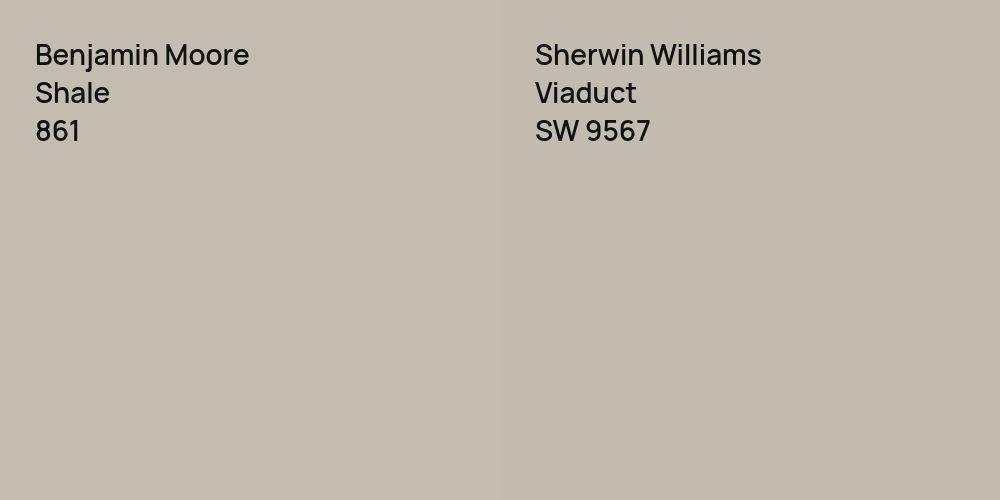 Benjamin Moore Shale vs. Sherwin Williams Viaduct