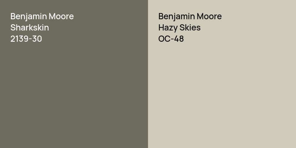 Benjamin Moore Sharkskin vs. Benjamin Moore Hazy Skies