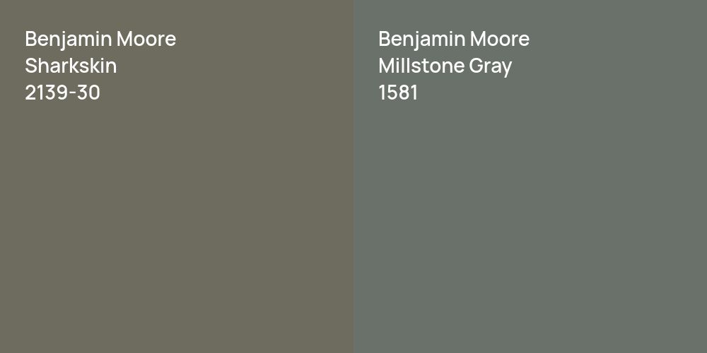 Benjamin Moore Sharkskin vs. Benjamin Moore Millstone Gray