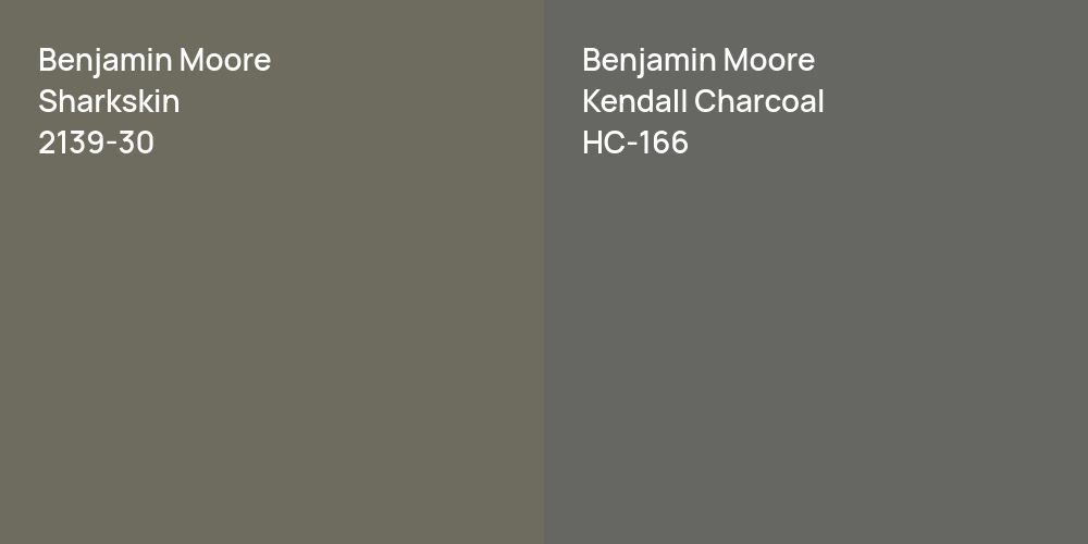 Benjamin Moore Sharkskin vs. Benjamin Moore Kendall Charcoal